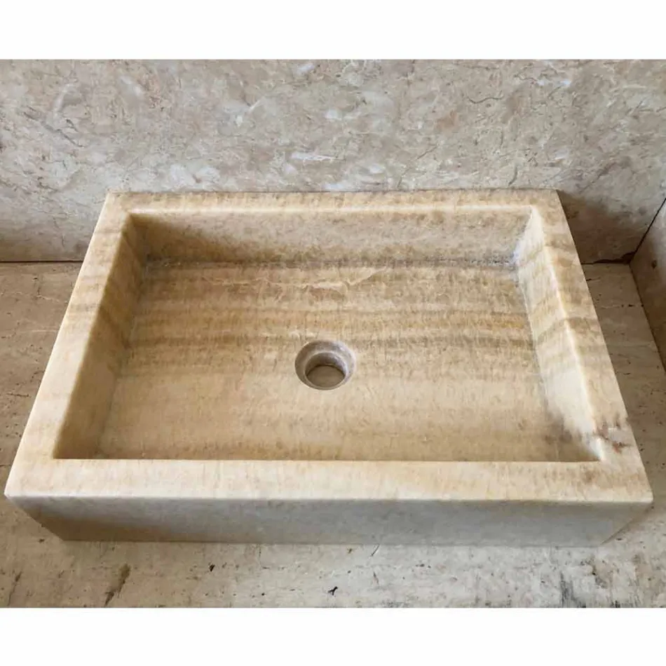 Lavabo sobre encimera de piedra natural pieza única Jef Viadurini