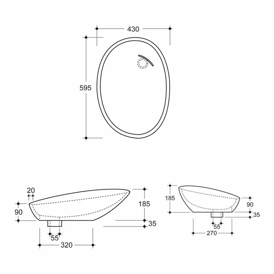 Lavabo de cerámica pedestal hecho en Italia Brillante Viadurini