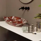 Lavabo sobre encimera de cerámica de diseño realizado en Italia Laura Viadurini