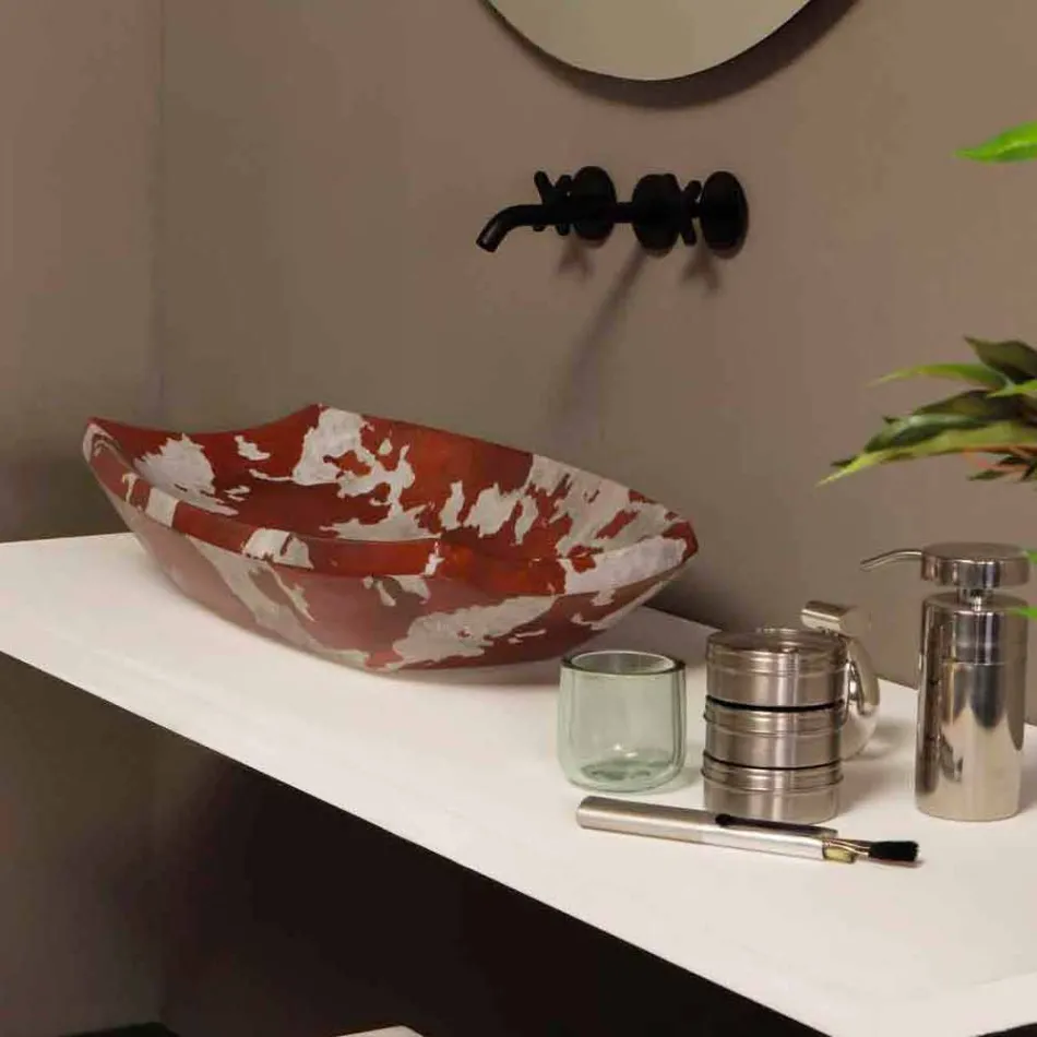 Lavabo sobre encimera de cerámica de diseño realizado en Italia Laura Viadurini