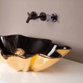 Lavabo de diseño de cerámica negro y dorado fabricado en Italia Rayan
