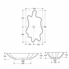 Lavabo de diseño de cerámica negro y dorado fabricado en Italia Rayan Viadurini