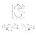 Lavabo sobre encimera de cerámica de diseño realizado en Italia Brillante Viadurini
