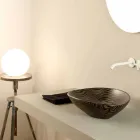 Lavabo sobre encimera de cebra en cerámica negro hecho en Italia Animals Viadurini