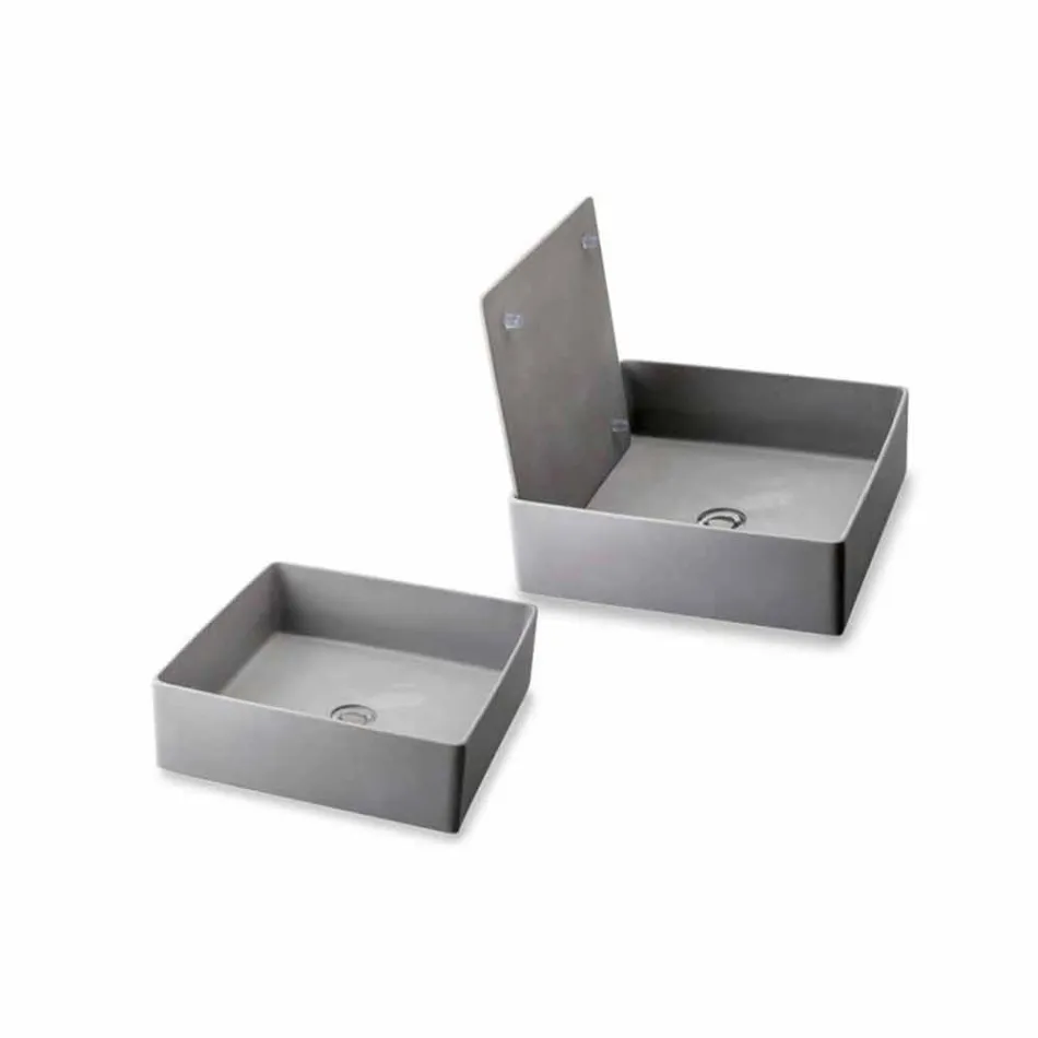 Lavabo sobre encimera de diseño con placa de resina - Duca Viadurini