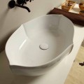 Lavabo sobre encimera de diseño de cerámica blanca realizado en Italia Oscar
