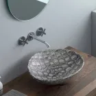 Lavabo sobre encimera de diseño cerámico hecho en Italia Animales. Viadurini