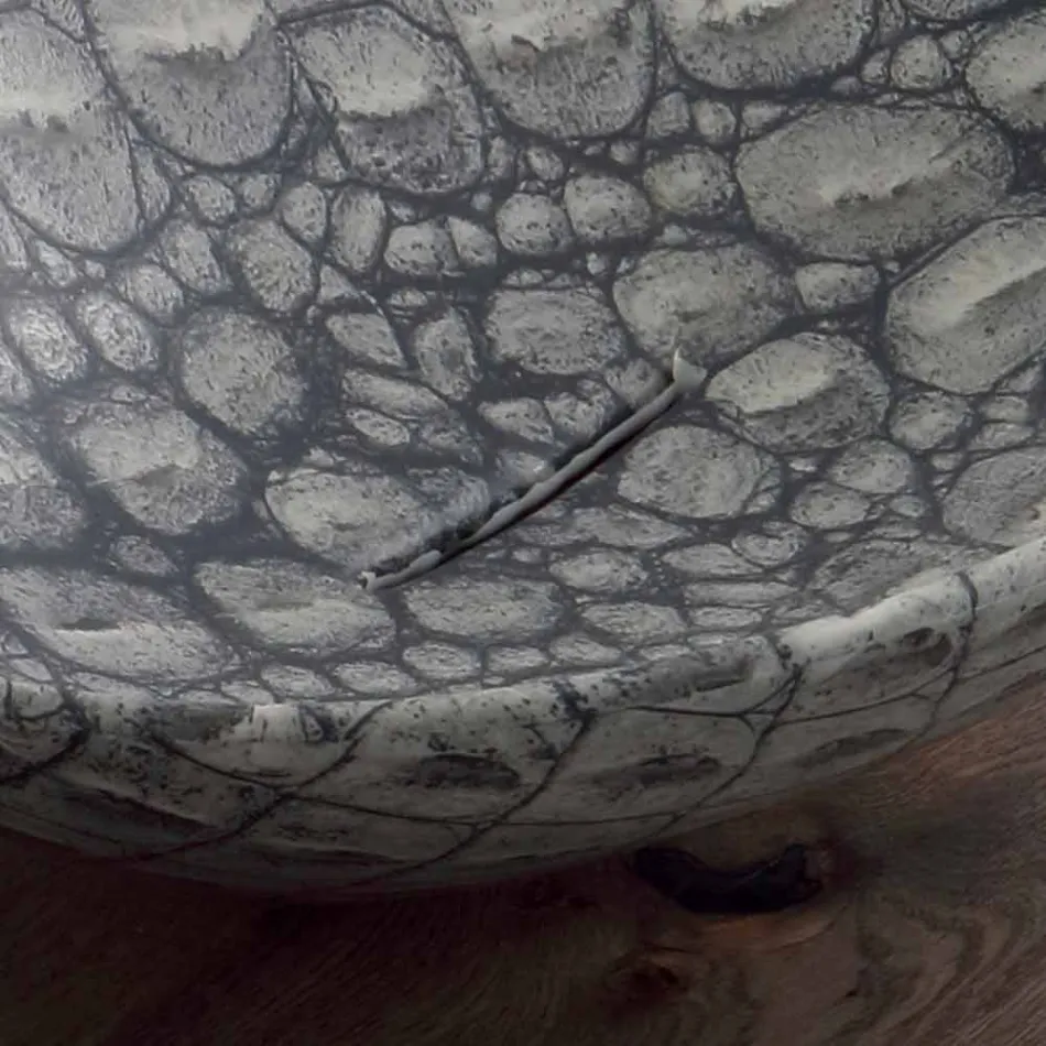 Lavabo sobre encimera de diseño cerámico hecho en Italia Animales. Viadurini