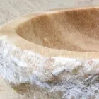 Lavabo sobre encimera de diseño para baño Laia en piedra natural Viadurini