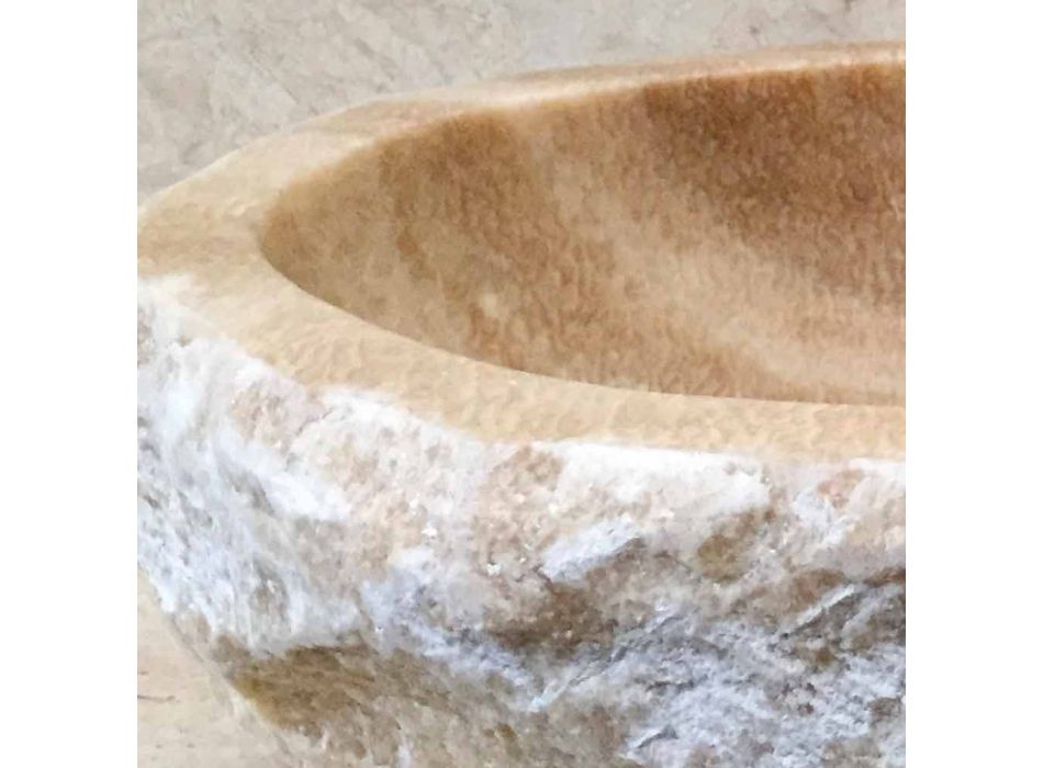 Lavabo sobre encimera de diseño para baño Laia en piedra natural Viadurini
