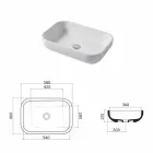 Lavabo de diseño de Encimera o Pared en Cerámica Riardo. Viadurini