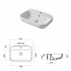 Lavabo de diseño de Encimera o Pared en Cerámica Riardo. Viadurini