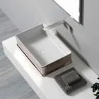 Lavabo sobre encimera de cerámica de diseño moderno hecho en Italia Debora Viadurini