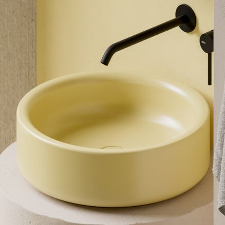 Lavabo de cerámica sobre encimera de 42 cm de diámetro fabricado en Italia - Niña Viadurini