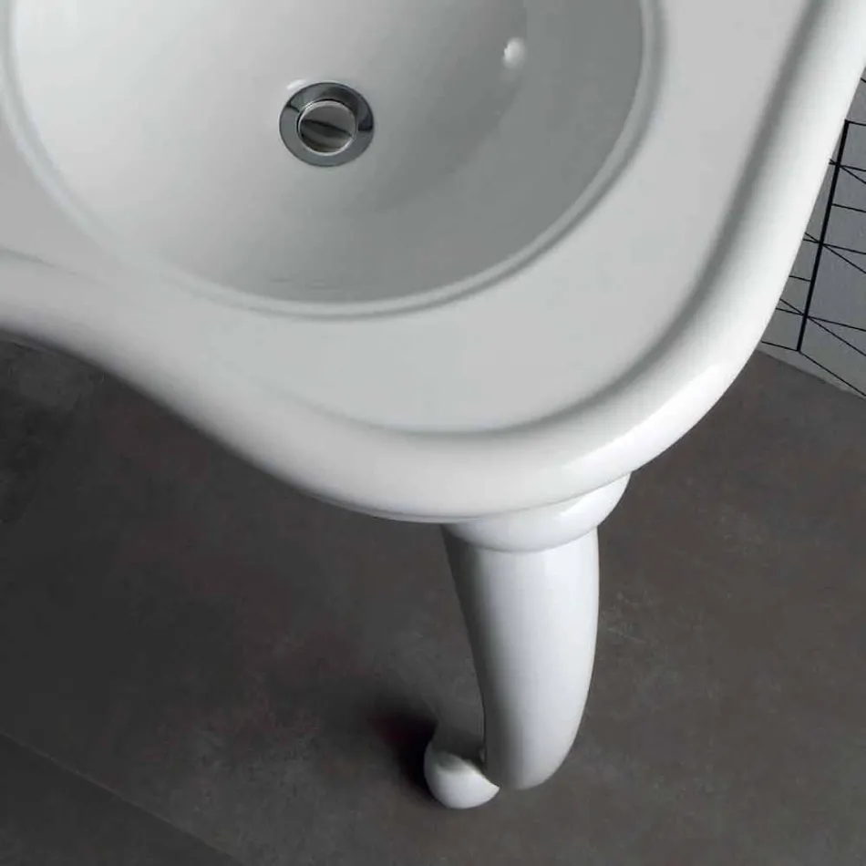 Consola doble o lavabo de pared en cerámica moderna de Avise Viadurini