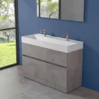 Lavabo doble con mueble de suelo de diseño moderno en laminado - Pompei Viadurini
