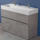 Lavabo doble con mueble de suelo de diseño moderno en laminado - Pompei Viadurini