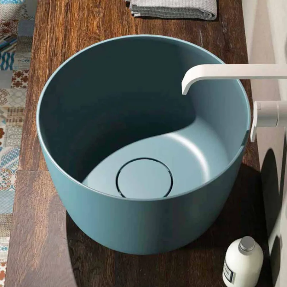 Lavabo de pie independiente circular producido en Italia, Lallio Viadurini