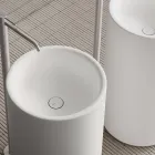 Lavabo de encimera de cerámica de pie fabricado en Italia - Ragazza Viadurini