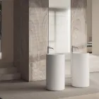 Lavabo de encimera de cerámica de pie fabricado en Italia - Ragazza Viadurini