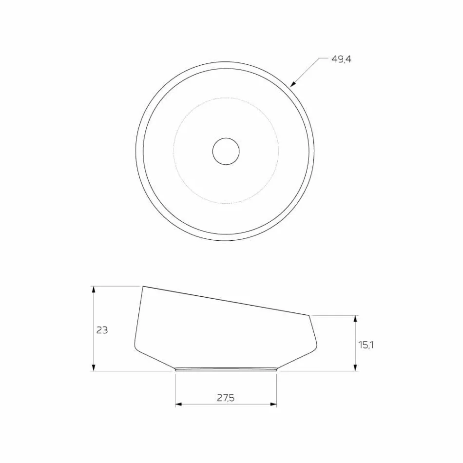 Lavabo de pie independiente en superficie sólida fabricado en Italia, Dongo Viadurini