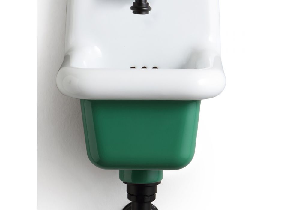Lavabo de baño independiente en cerámica blanca y coloreada 26 cm - Jordan Viadurini