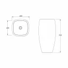 Lavabo de cerámica de diseño moderno Gais, hecho en Italia Viadurini