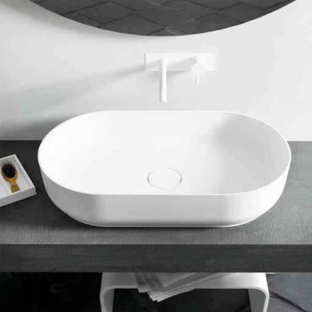 Fregadero de baño de diseño oval independiente hecho en Italia Dalmine Big Viadurini