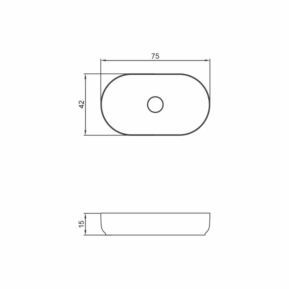 Fregadero de baño de diseño oval independiente hecho en Italia Dalmine Big Viadurini