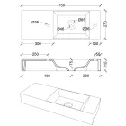 Lavabo de cerámica de diseño moderno Made in Italy blanco o coloreado - Act Viadurini