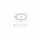 Lavabo sobre encimera de cerámica blanca de diseño moderno Made in Italy - Tune1 Viadurini