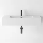 Lavabo suspendido o sobre encimera de cerámica coloreada Made in Italy - Quadro Viadurini