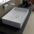 Lavabo sobre encimera cerámico de diseño moderno Sun 60x37, hecho en Italia