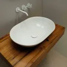 Encimera de lavabo de cerámica de diseño moderno hecha en Italia Viadurini