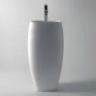 Lavabo de cerámica de diseño moderno Gaiola, hecho en Italia Viadurini