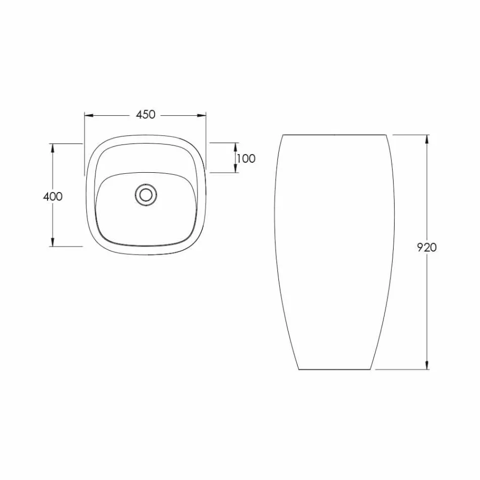 Lavabo de cerámica de diseño moderno Gaiola, hecho en Italia Viadurini