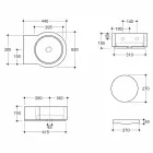 Lavabo / suspensión independiente de cerámica negra fabricado en Italia Tor Viadurini