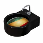 Lavabo / suspensión independiente de cerámica negra fabricado en Italia Tor Viadurini