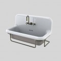 Lavabo de cerámica rectangular con base de metal suspendido Felipe