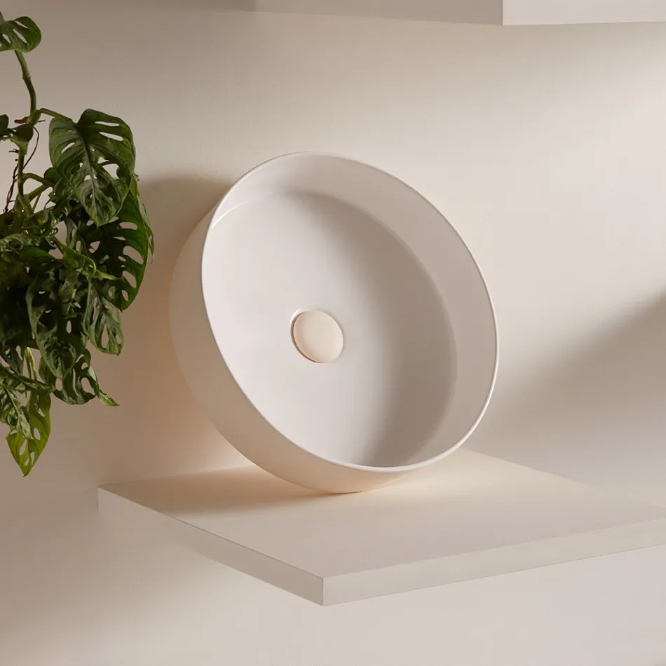 Lavabo en gres porcelánico de diferentes acabados Made in Italy - Sobre Viadurini