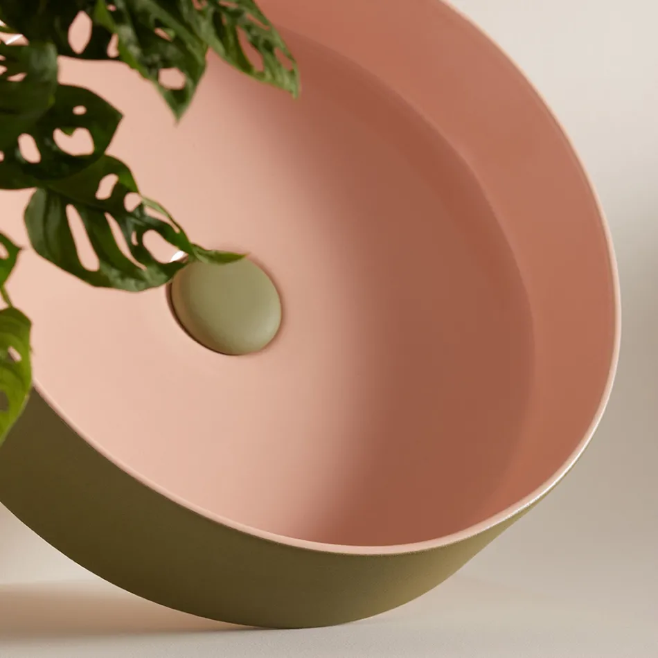 Lavabo en gres porcelánico de diferentes acabados Made in Italy - Sobre Viadurini