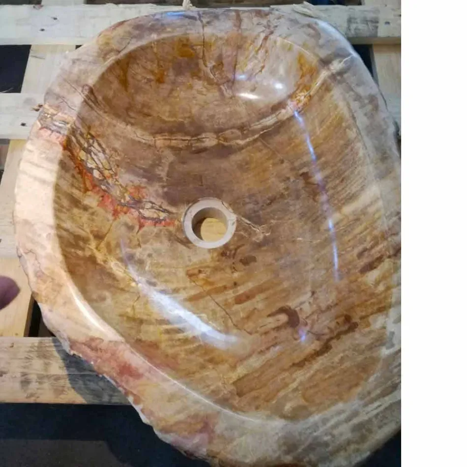 lavabo de madera fósil Contador Goa sola pieza Viadurini