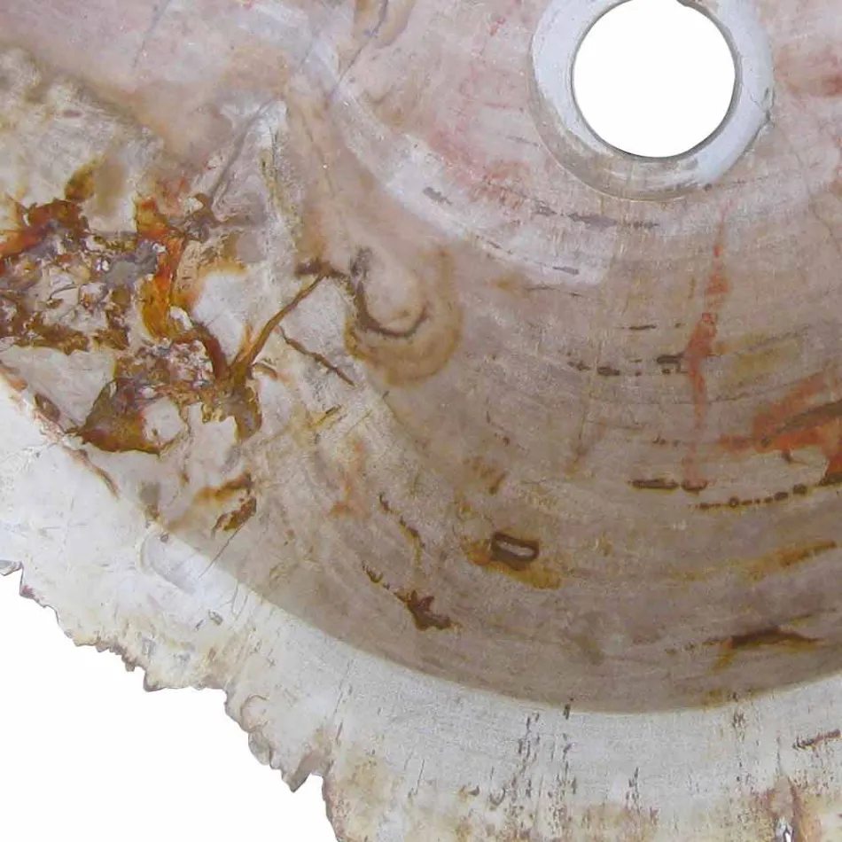 Fregadero encimera de madera fósil Goa sola pieza Viadurini