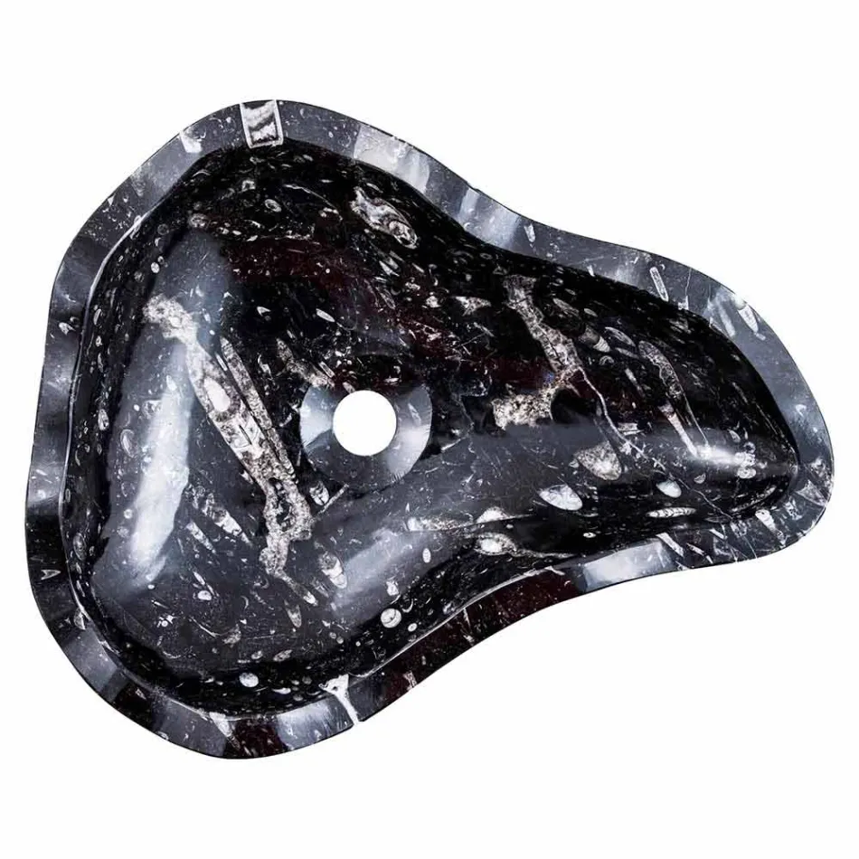 Lavabo de mármol con fósiles de soporte moderno - Burgeo Viadurini