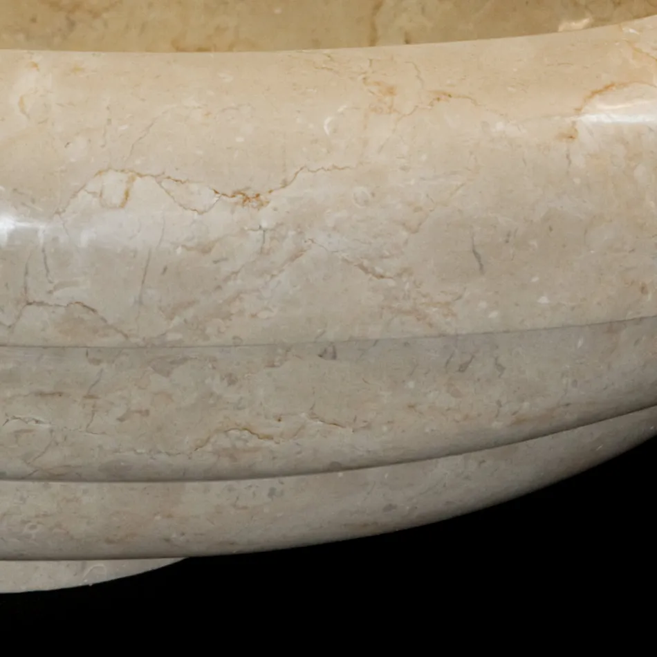 Lavabo sobre encimera de mármol de diseño Tito, pieza única Viadurini