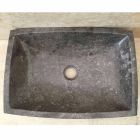 Lavabo sobre encimera de piedra natural gris oscuro Jero, diseño Viadurini