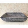 Lavabo sobre encimera de piedra natural gris oscuro Jero, diseño