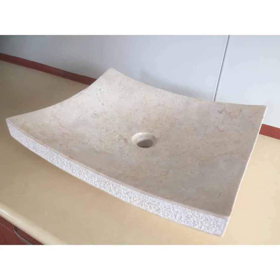 Lavabo en piedra natural del diseño Love white, pieza única Viadurini