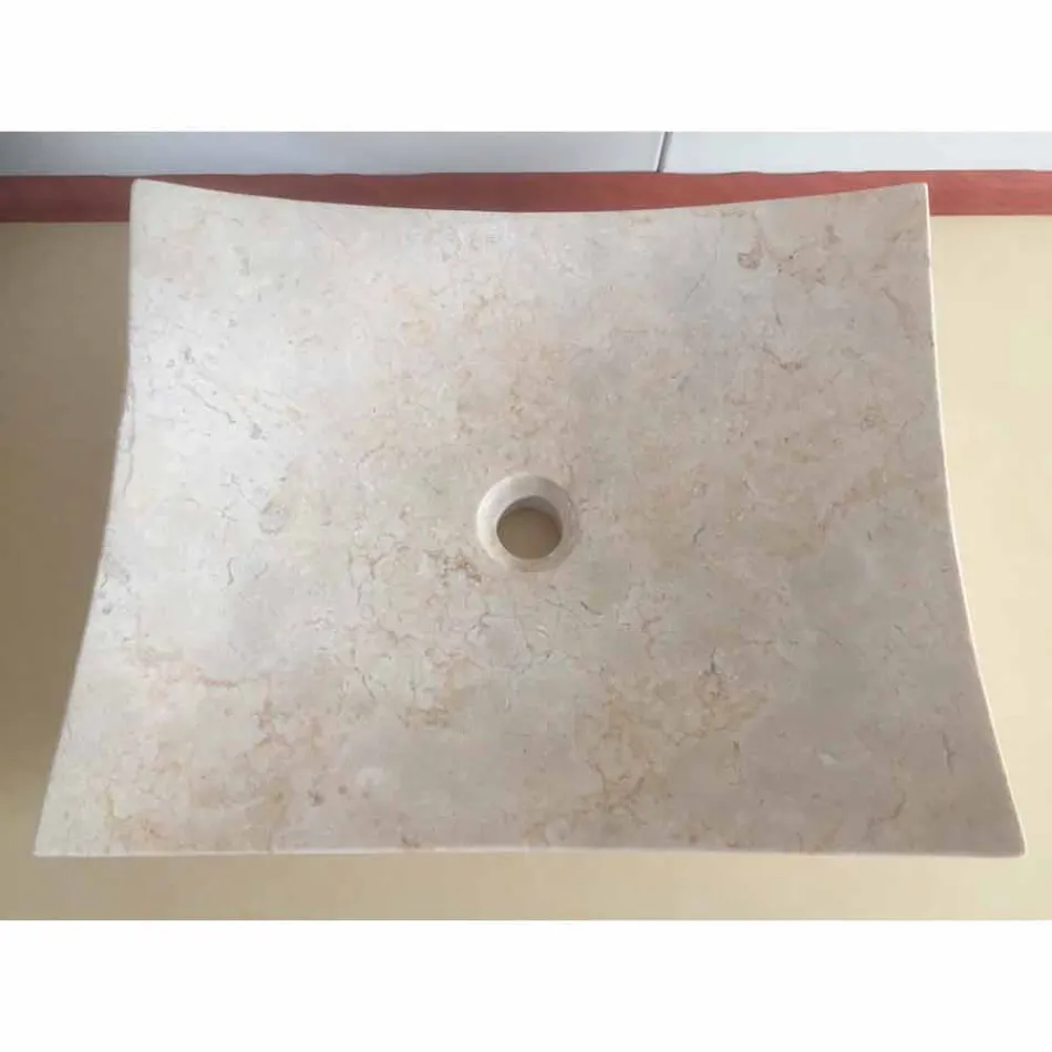 Lavabo en piedra natural del diseño Love white, pieza única Viadurini