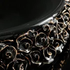 Lavabo de porcelana con pétalos aplicados a mano Made in Italy - Amarone Viadurini